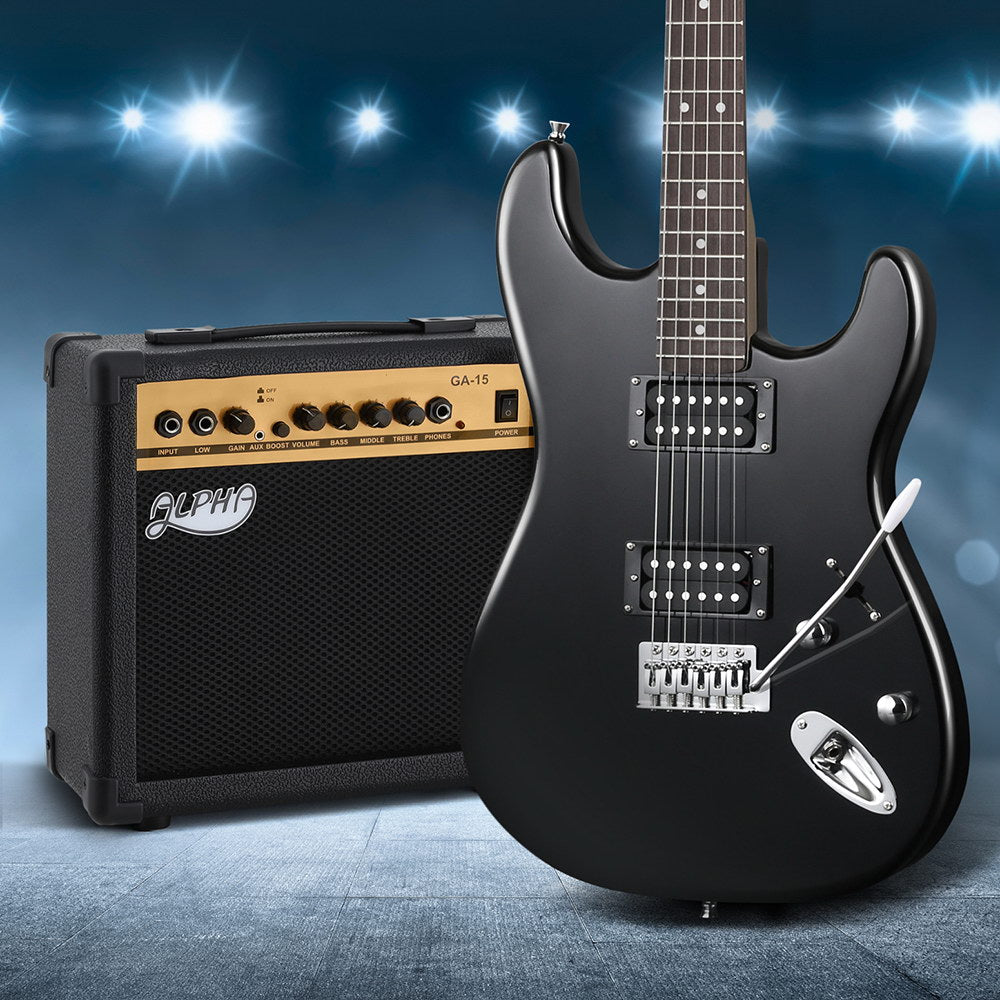 Alpha Electric Guitar Music String Instrument 20W Amplifier Black 6