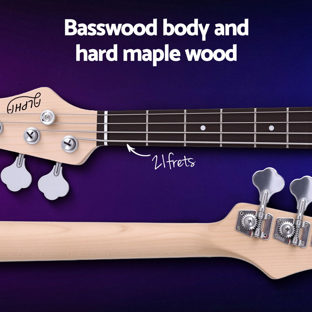 Alpha Electric Guitar Bass  47 Inch Red 5