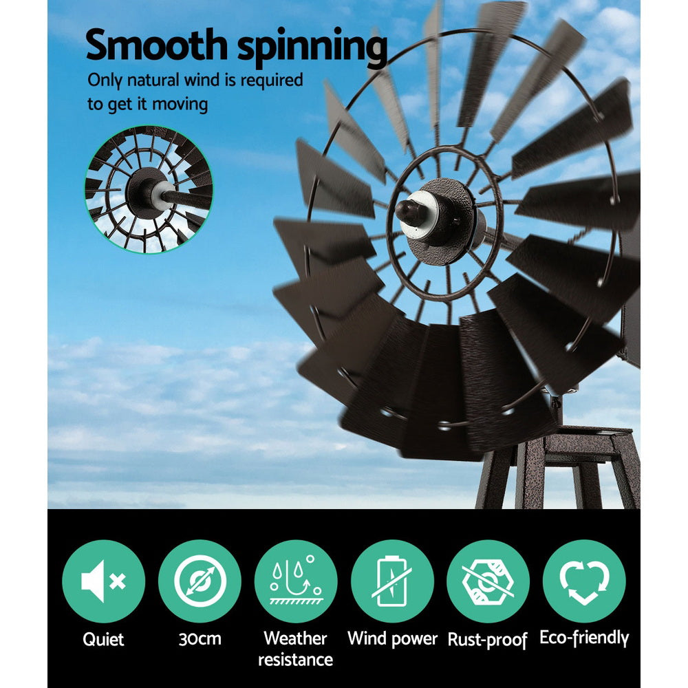 Garden Windmill 120cm Metal Ornaments Outdoor Decor Ornamental Wind Mill 6