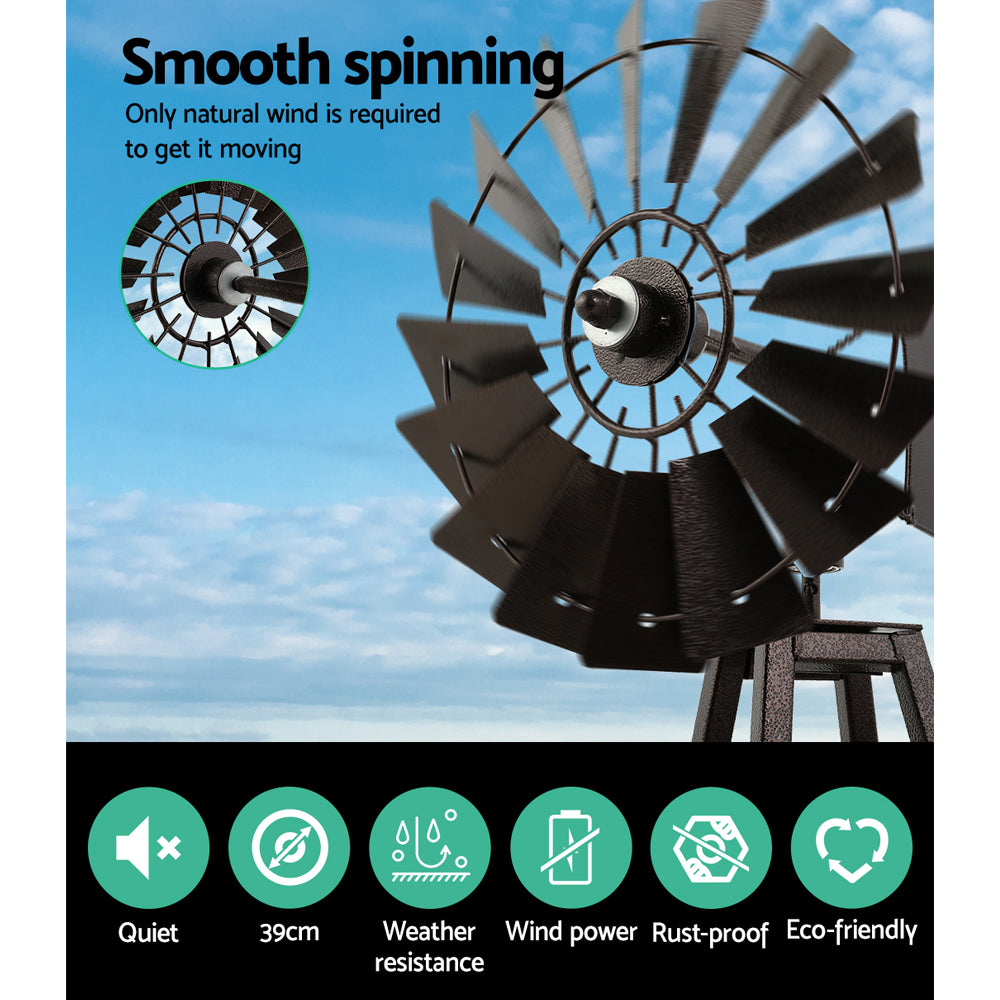 Garden Windmill 160cm Metal Ornaments Outdoor Decor Ornamental Wind Mill 6