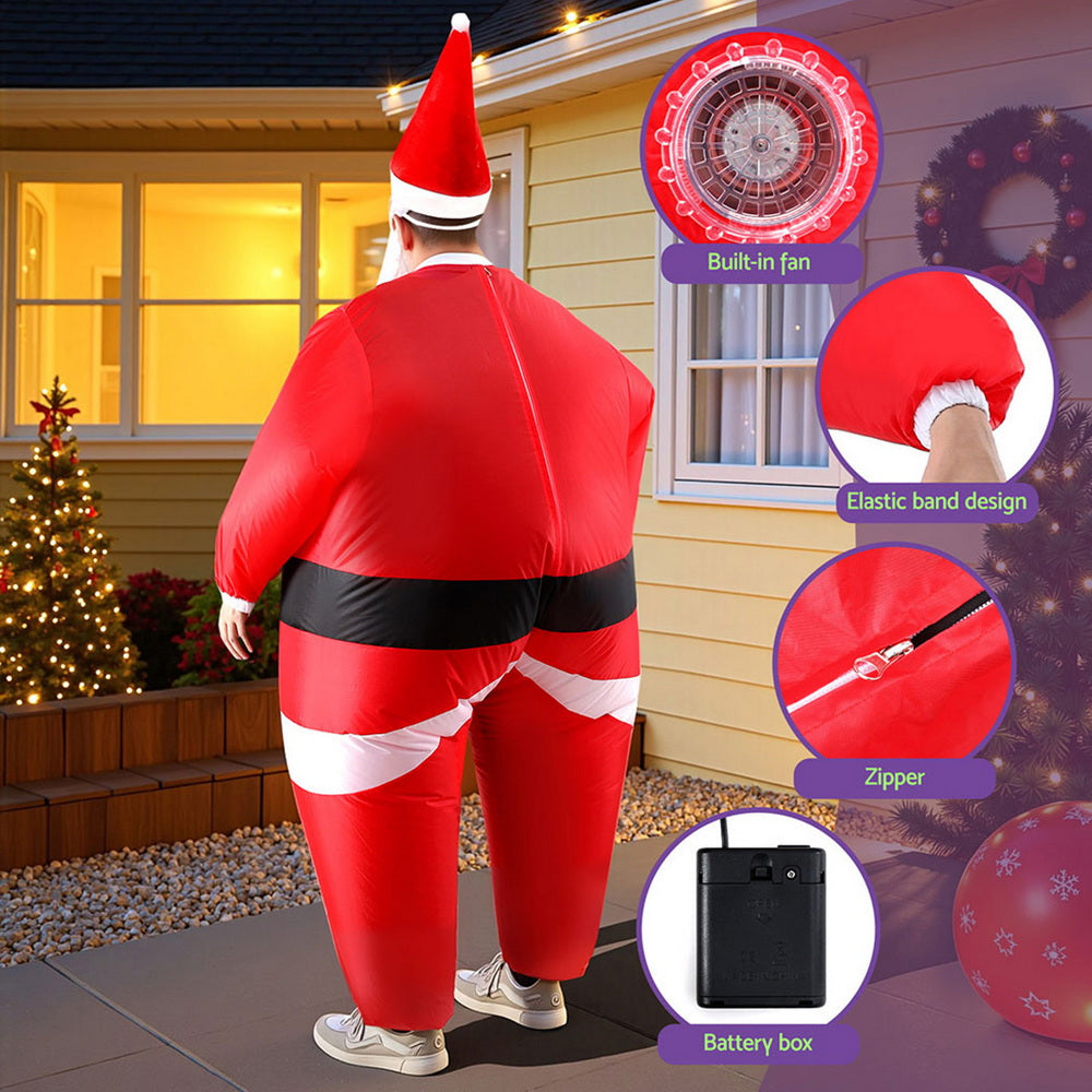 Inflatable Christmas Santa Claus Costume Adult Suit Blow Up Party Fancy Dress Xmas Cosplay 5