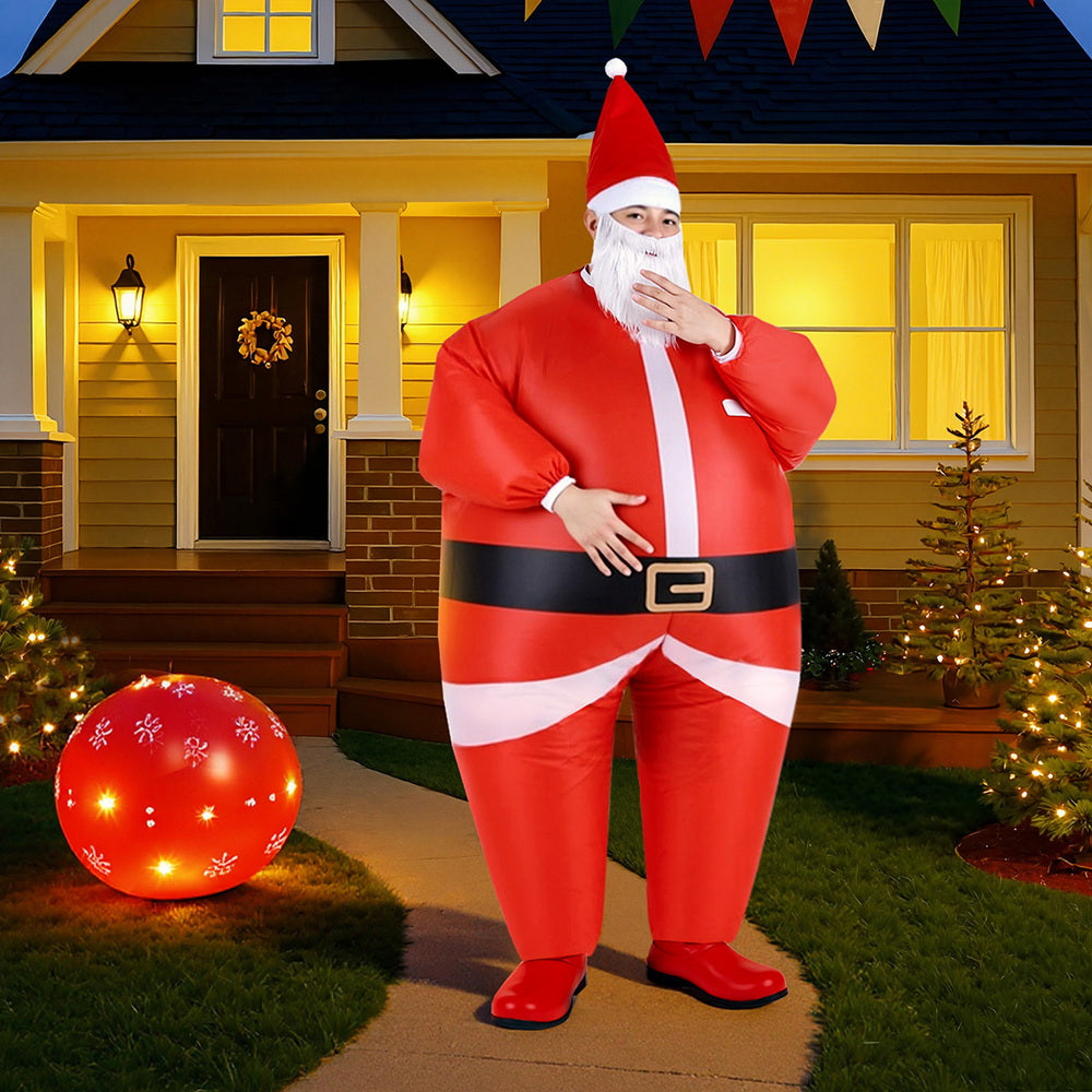 Inflatable Christmas Santa Claus Costume Adult Suit Blow Up Party Fancy Dress Xmas Cosplay 7