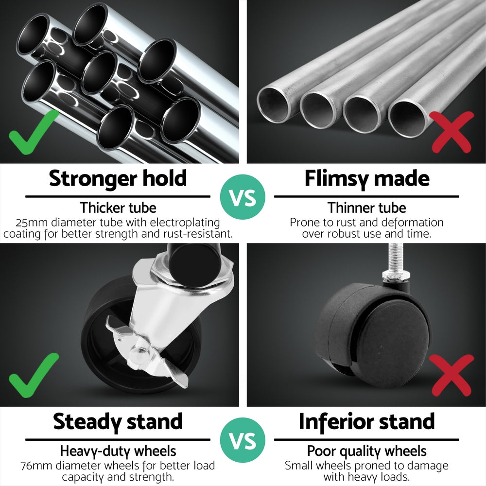 Artiss Clothes Rack Airer Rail Coat Stand Adjustable Hanger 5