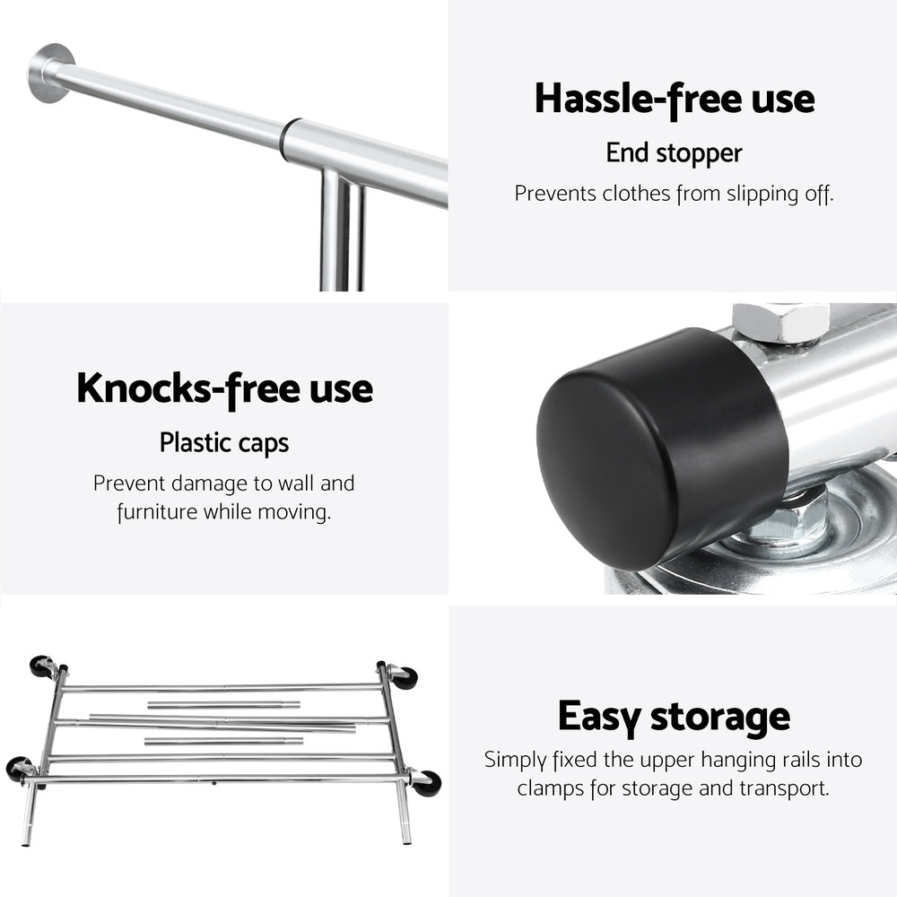 Artiss Clothes Rack Airer Rail Coat Stand Adjustable Hanger 6