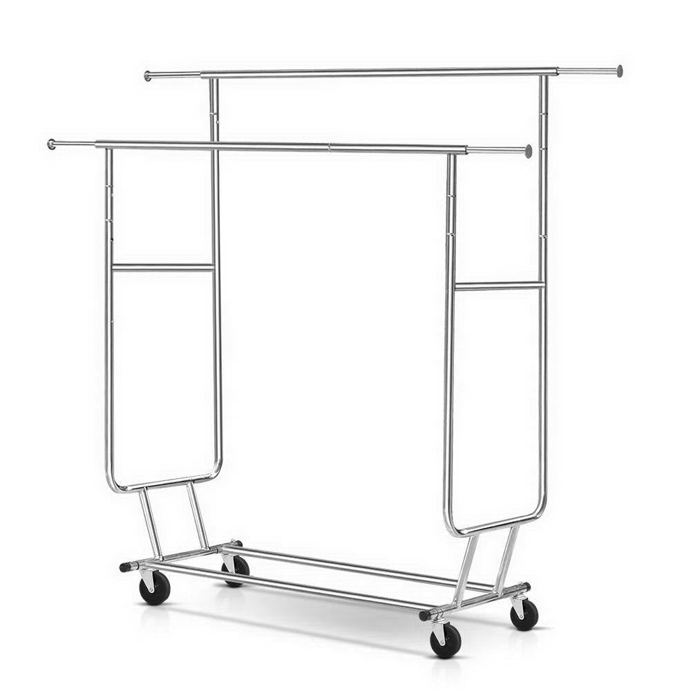 Artiss Clothes Rack Airer Double Rail Coat Stand Adjustable Hanger 8