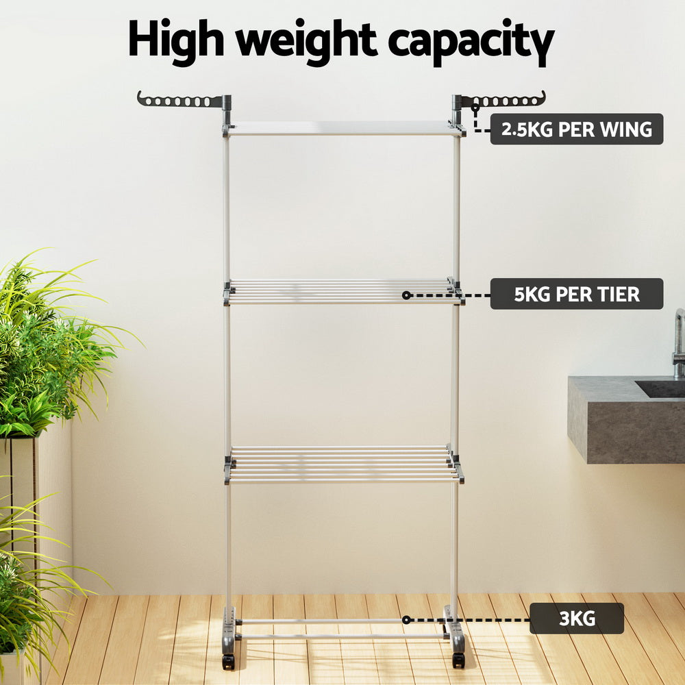 Artiss Clothes Airer Drying Rack 173cm Coat Hanger Foldable 7