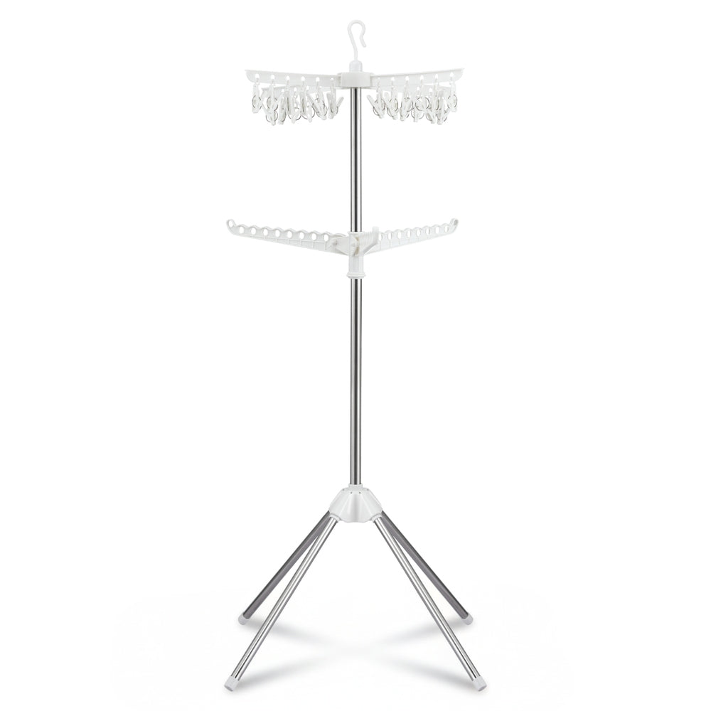 Artiss Clothes Rack Airer 2 Tier Rotatable Hanger Foldable 3