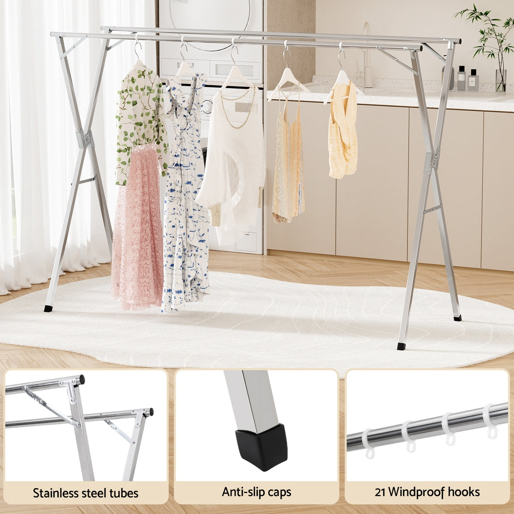 Artiss Clothes Rack Adjustable Foldable Steel 6