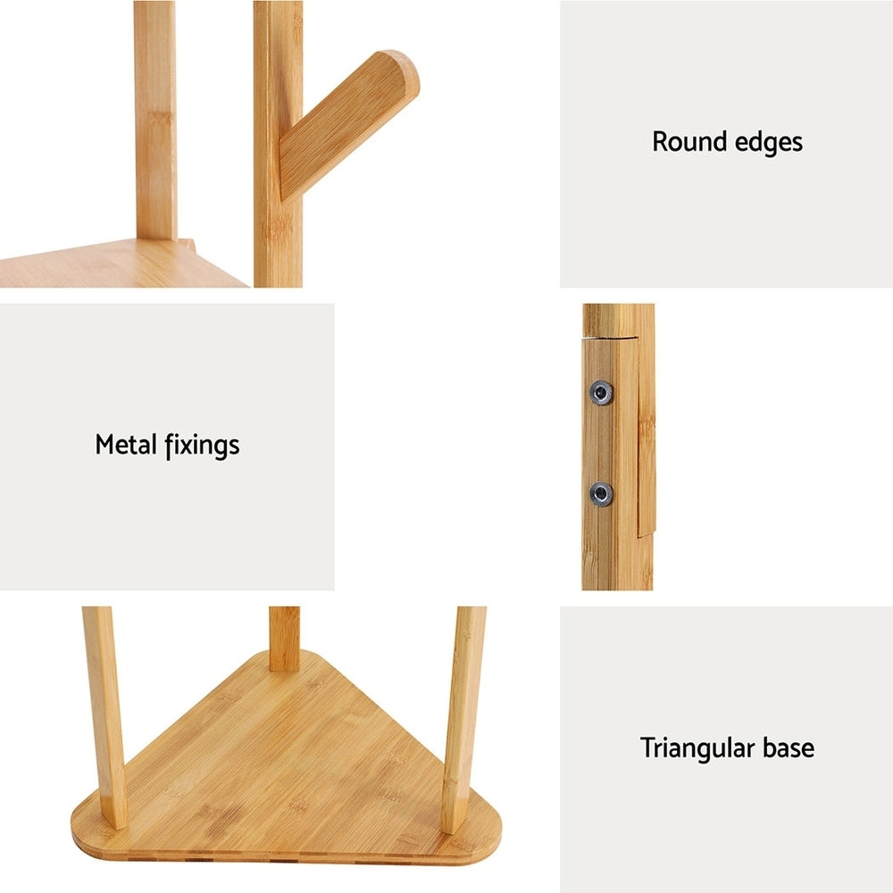 Artiss Clothes Rack Airer Coat Stand 9 Hooks Bamboo 8