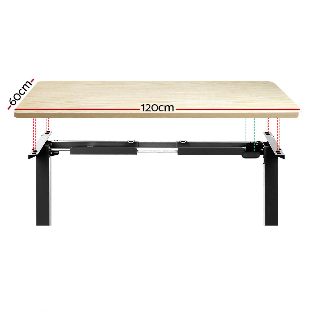 Artiss Standing Desk Motorised White Oak 120CM 3