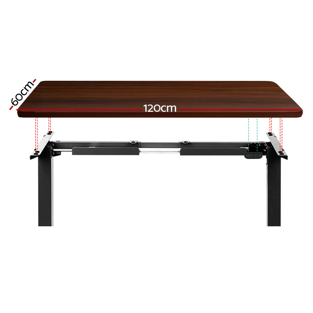 Artiss Standing Desk Motorised Walnut 120CM 3