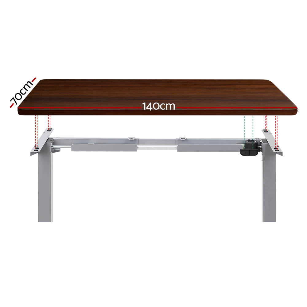 Artiss Standing Desk Motorised 140CM Walnut 3