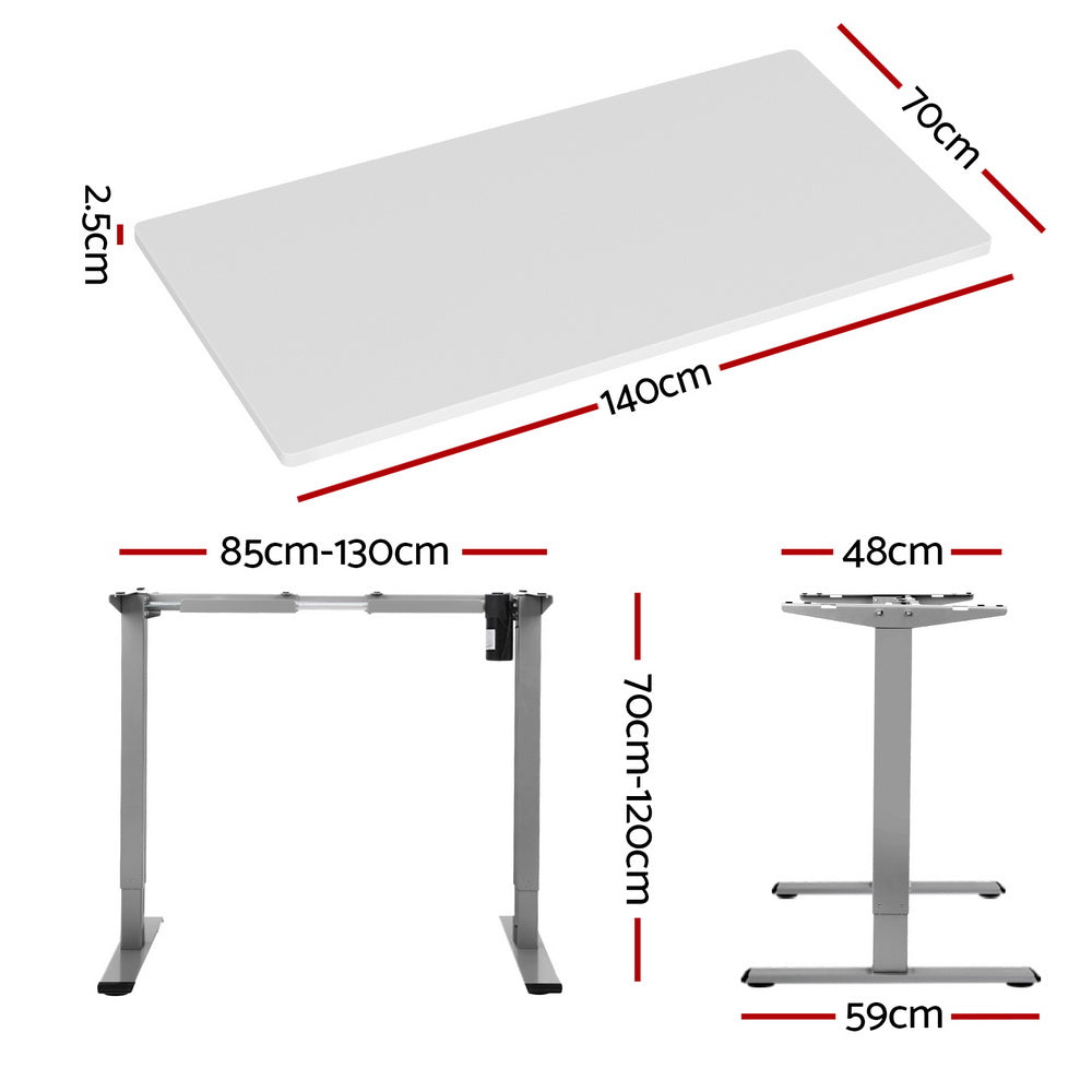 Artiss Standing Desk Motorised 140CM White 3