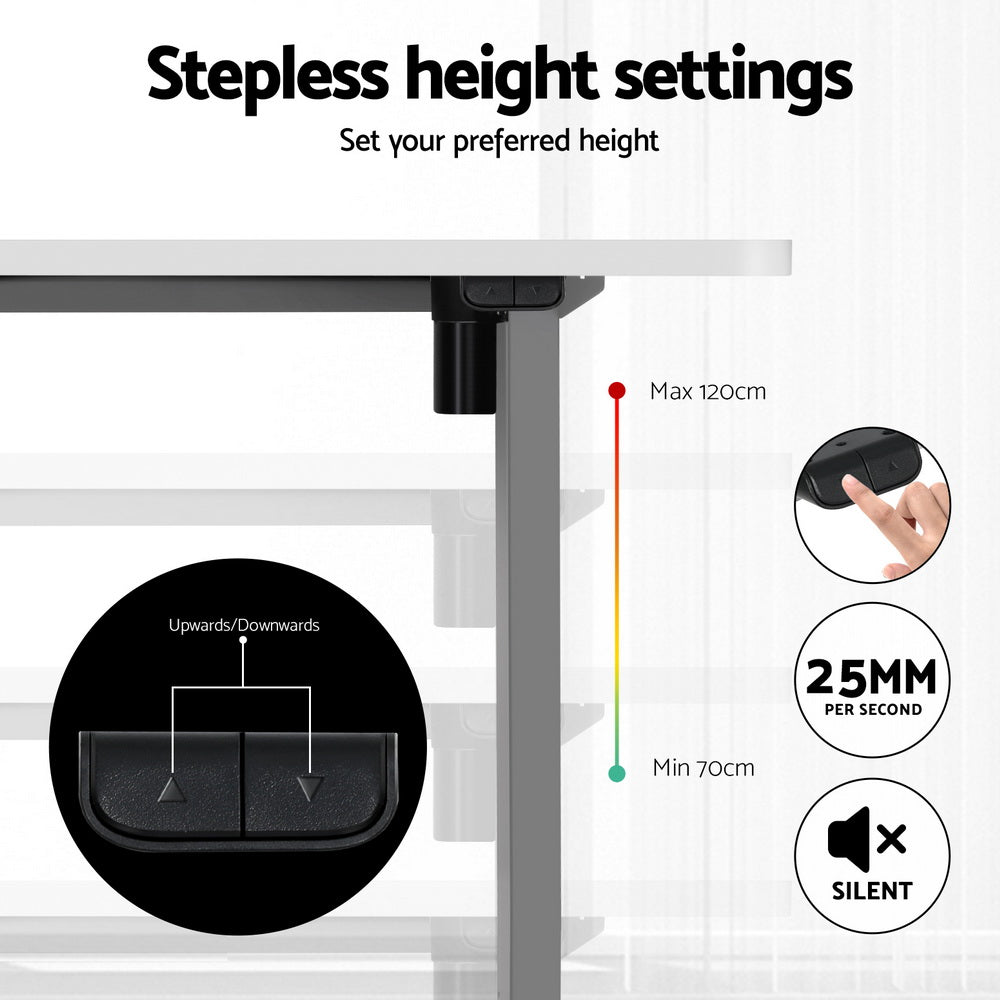 Artiss Standing Desk Motorised 140CM White 6