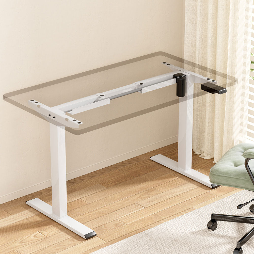 Artiss Electric Standing Desk Frame Only Height Adjustable 70KG Load White 7
