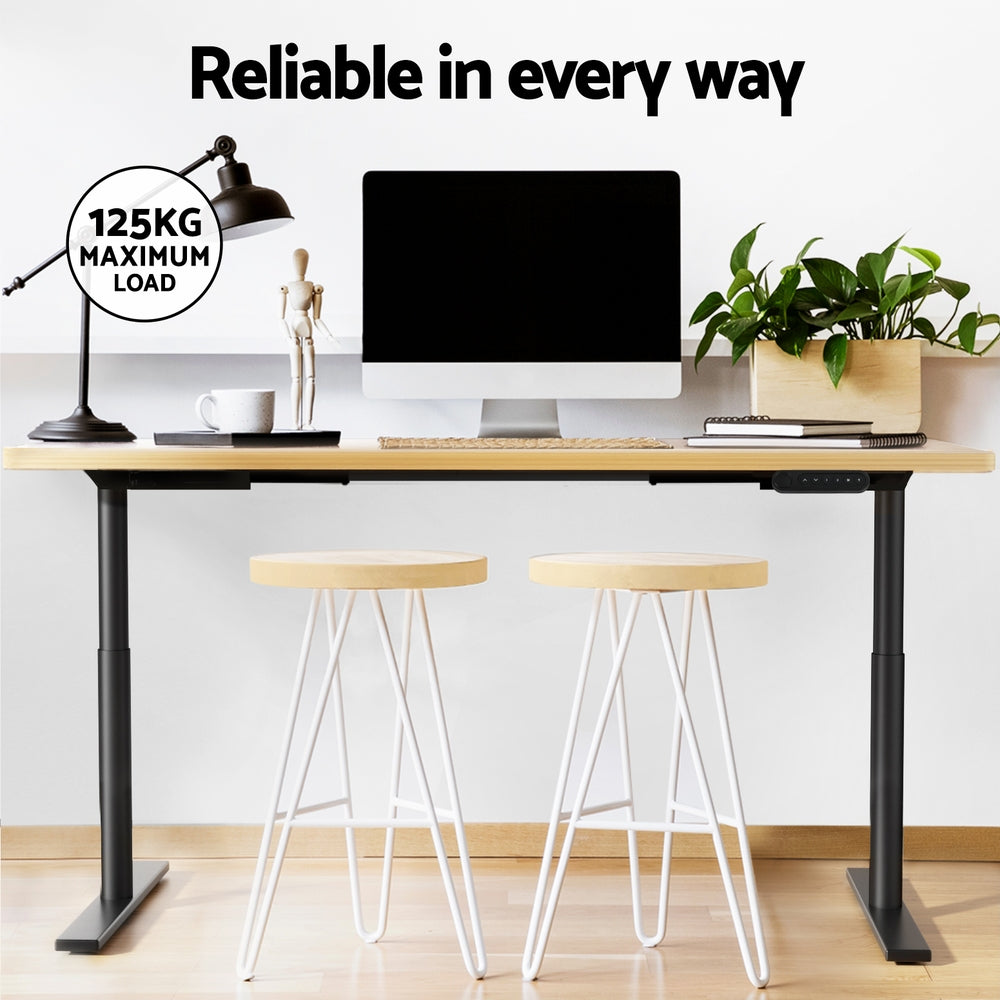 Artiss Standing Desk Motorised Electric Dual Motor White Oak 140CM 6