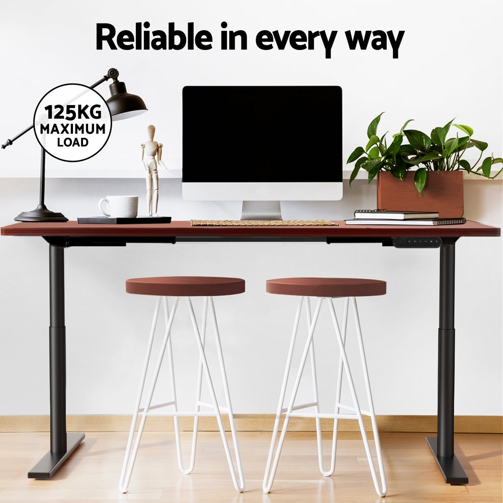 Artiss Standing Desk Motorised Electric Dual Motor Walnut 140CM 6