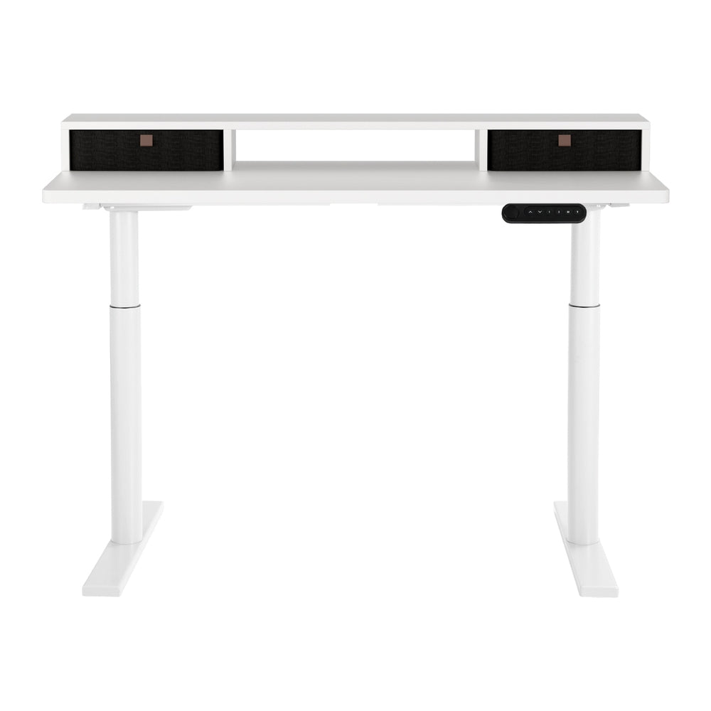Artiss Electric Standing Desk with Storage Rack Shelf Drawers White 120CM 3