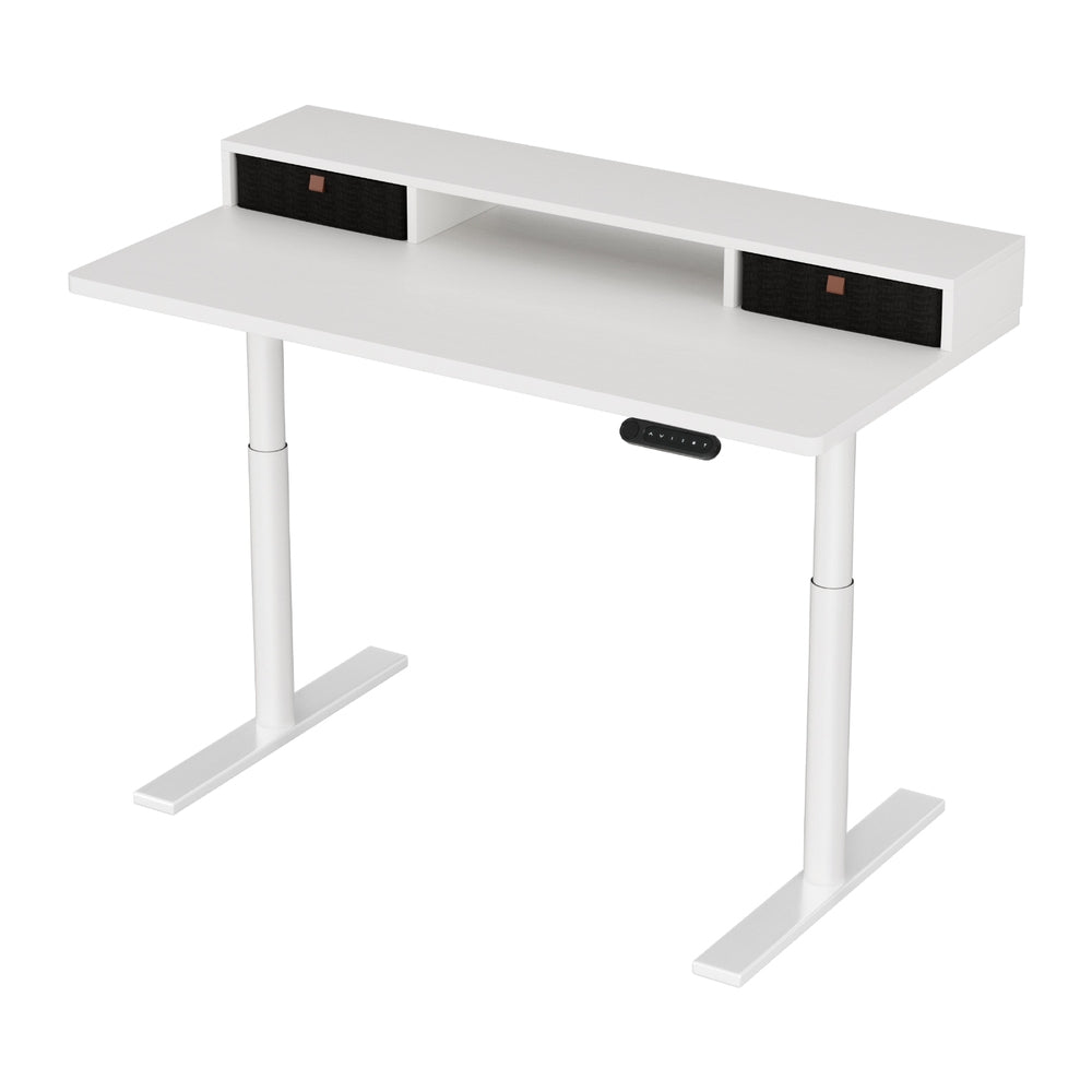 Artiss Electric Standing Desk with Storage Rack Shelf Drawers White 120CM 7