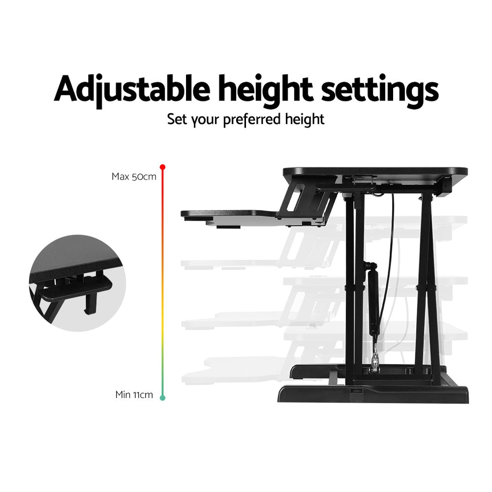 Artiss Standing Desk Riser Height Adjustable Black 80CM 7