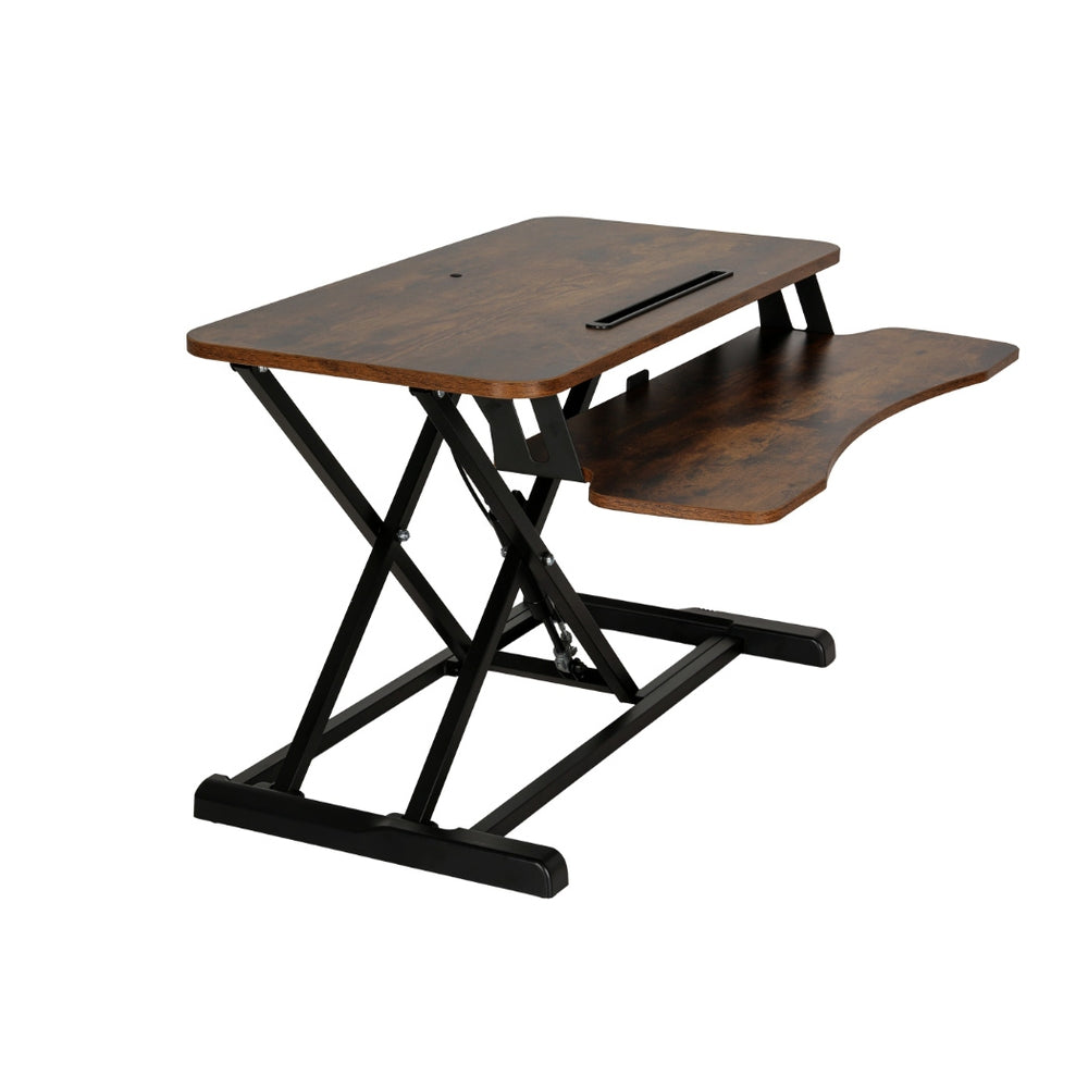 Artiss Standing Desk Riser Height Adjustable Rustic Brown 80CM 3