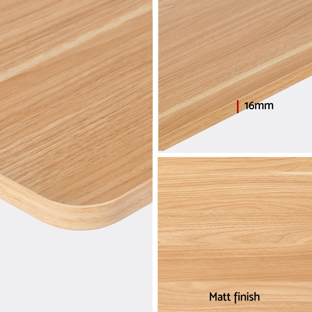 Artiss Electric Standing Desk 140cm Adjustable Height Motorised Home Office Desk Oak Black 4