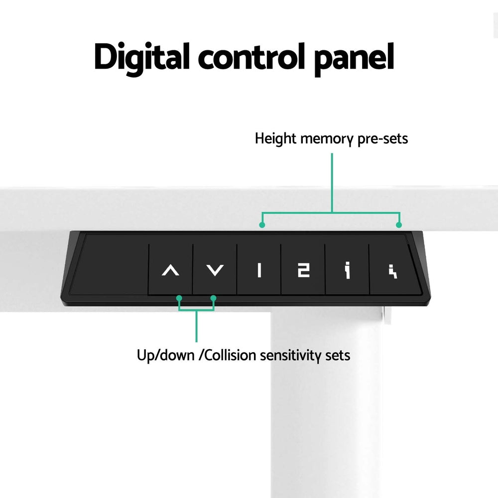 Artiss Electric Standing Desk 140cm Adjustable Height Motorised Home Office Desk White 5