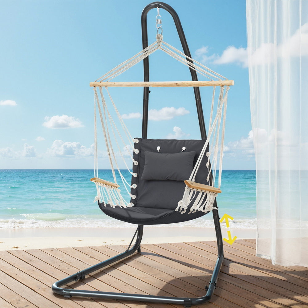 Gardeon Hammock Chair with Heavy Duty Steel Stand 7