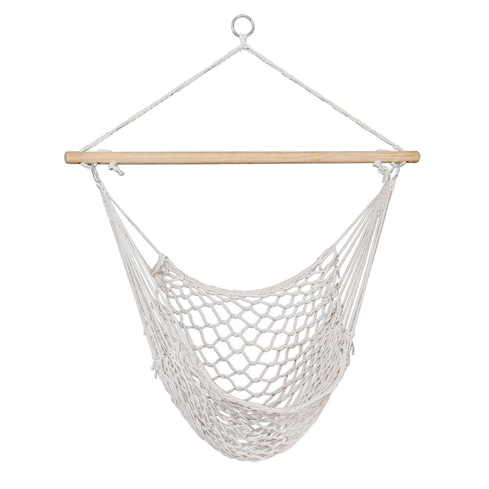Gardeon Hammock Chair Outdoor Hanging Camping Mesh Indoor Cream 3