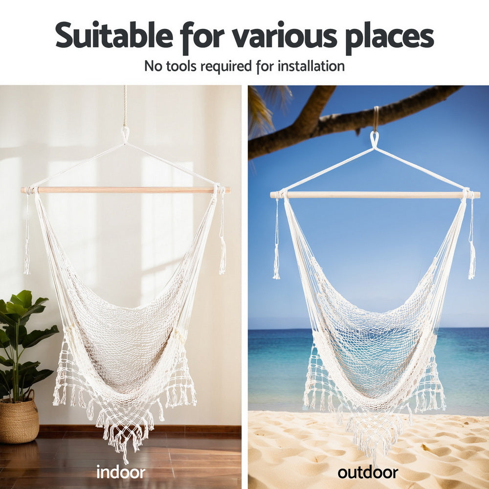 Gardeon Hammock Hanging Chair with Heavy Duty Steel Stand 4