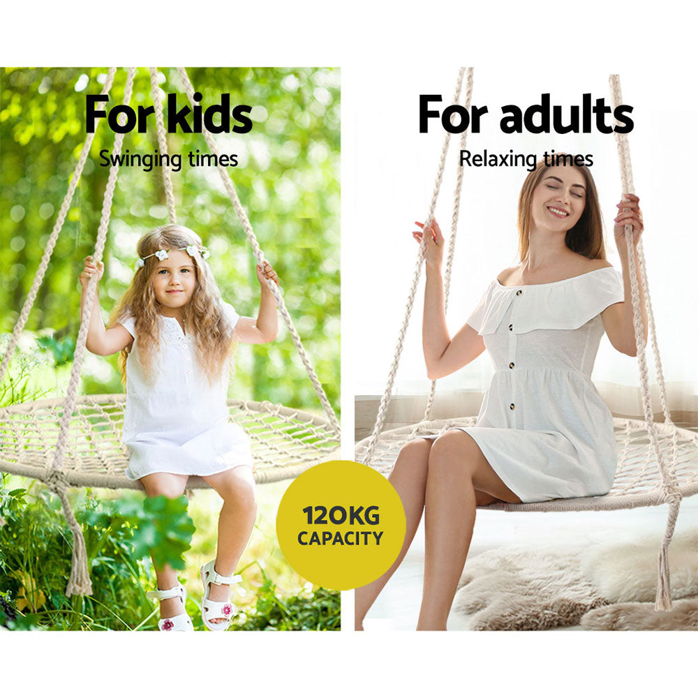 Gardeon Hammock Chair Outdoor Tree Swing Nest Web Hanging Seat 100cm 4