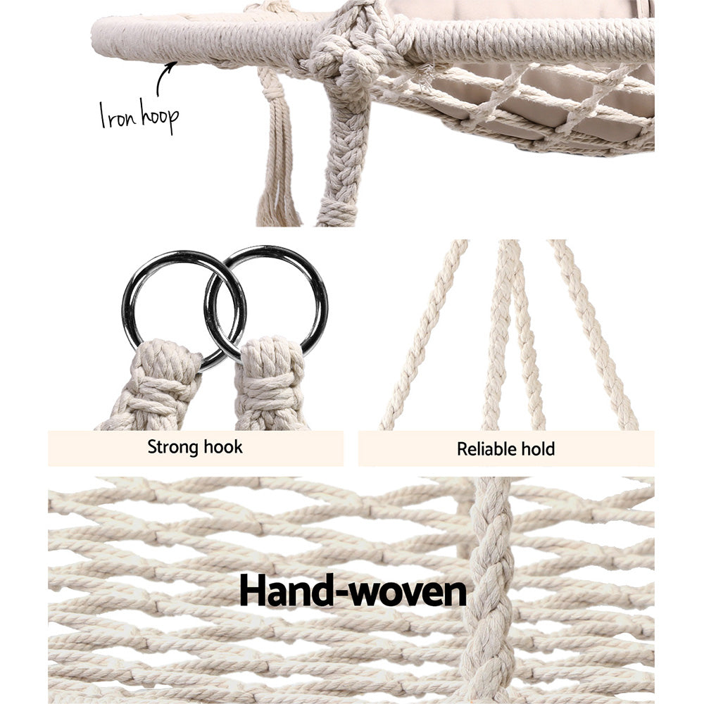 Gardeon Hammock Chair with Stand Nest Web Outdoor Swing 100cm 6