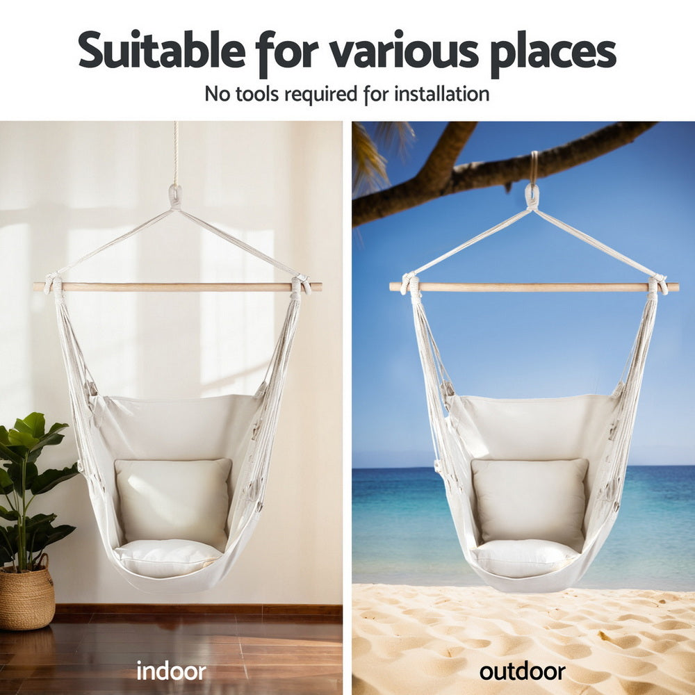 Gardeon Hammock Chair with Heavy Duty Steel Stand 4