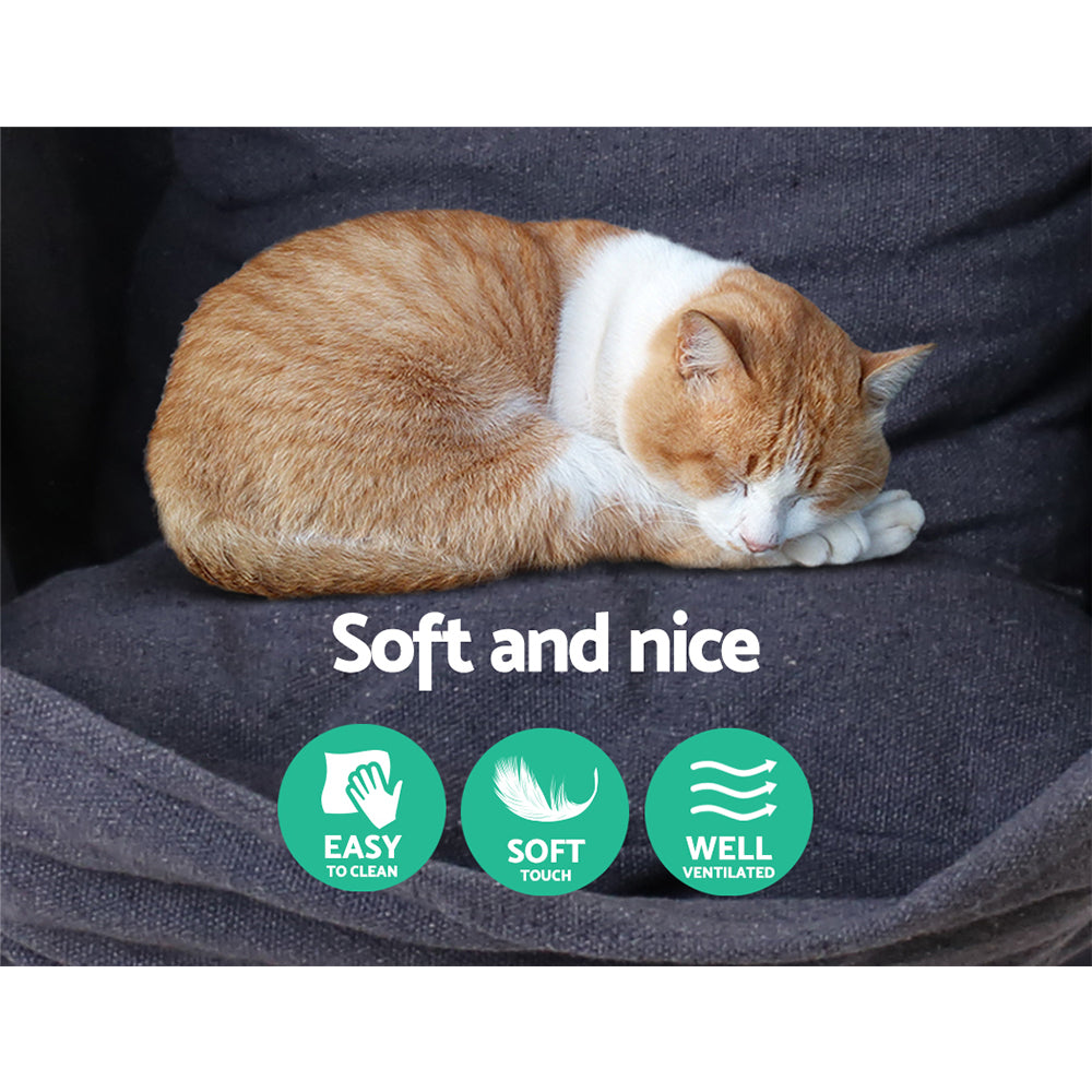 Gardeon Hammock Chair Outdoor Camping Hanging Hammocks Cushion Pillow Grey 5