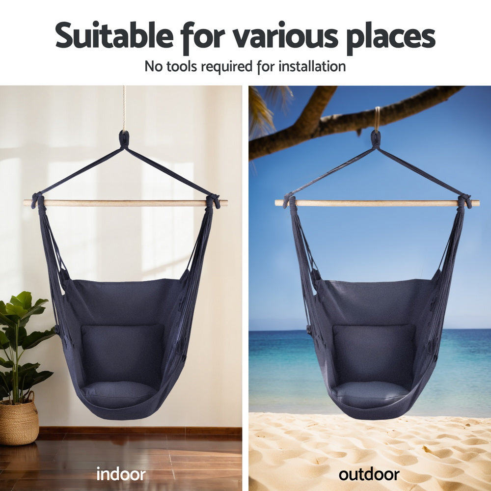 Gardeon Hammock Chair with Heavy Duty Steel Stand 4