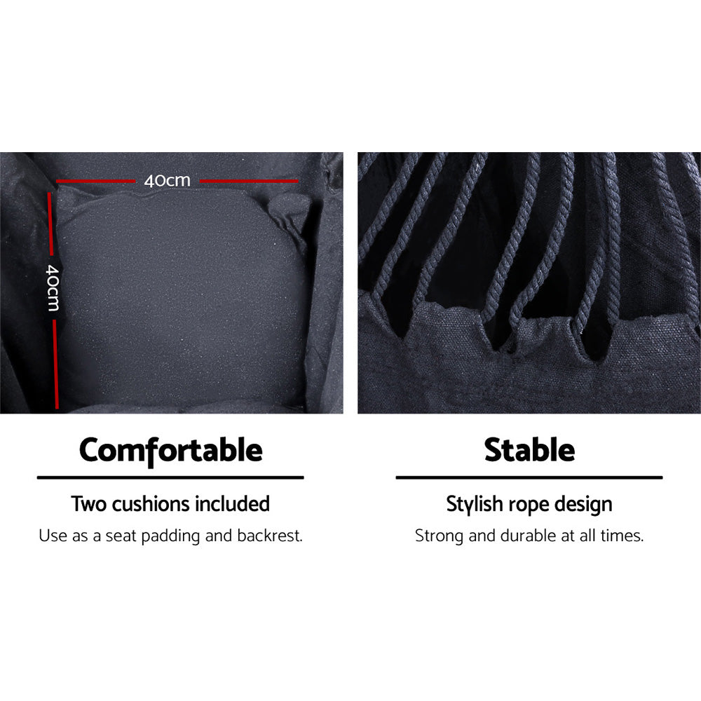 Gardeon Outdoor Hammock Chair with Stand Swing Hanging Hammock with Pillow Grey 7