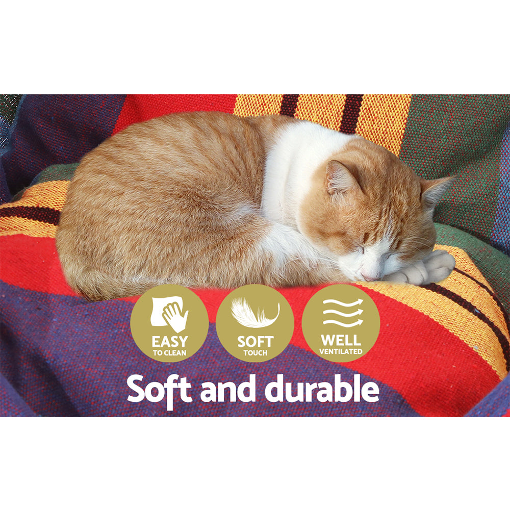 Gardeon Hammock Chair Outdoor Camping Hanging Hammocks Cushion Pillow Rainbow 5