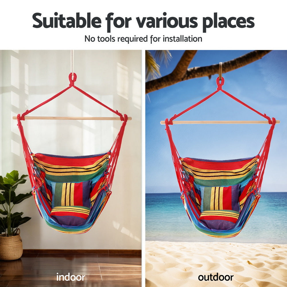 Gardeon Hammock Chair with Heavy Duty Steel Stand 4