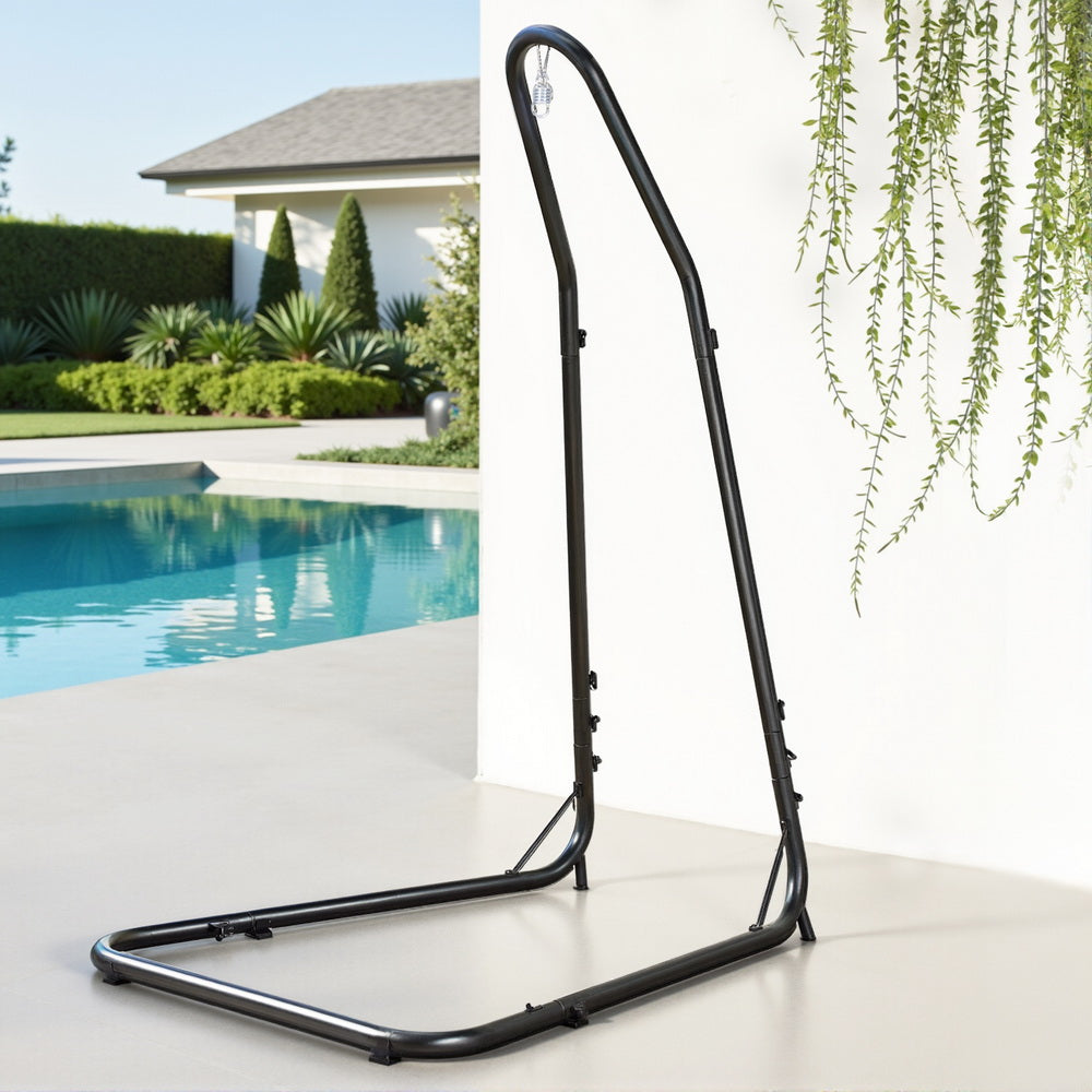 Gardeon Hammock Chair Stand Heavy Duty Steel Frame Black 7