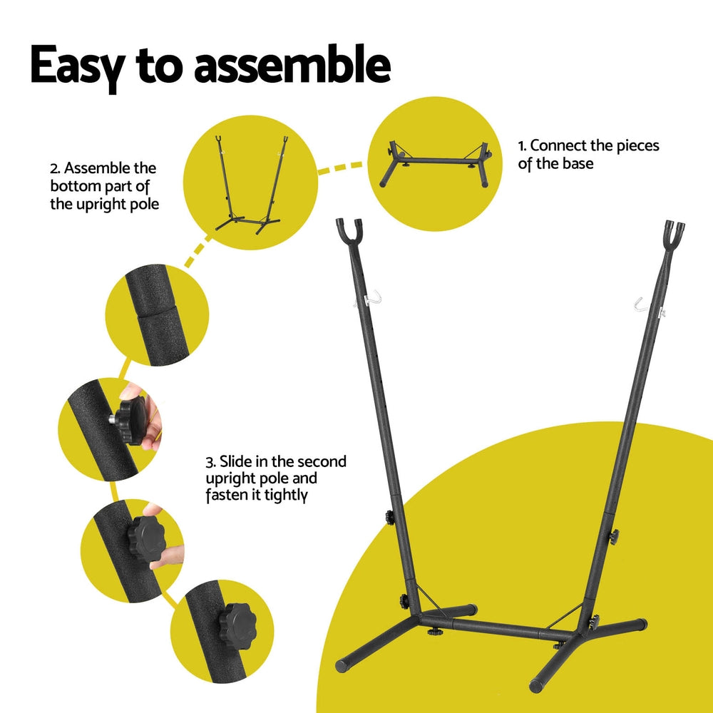 Gardeon Hammock Chair Stand Metal Frame Black 6