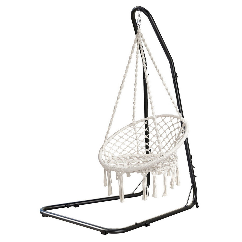 Gardeon Hammock Hanging Chair with Steel Stand 3