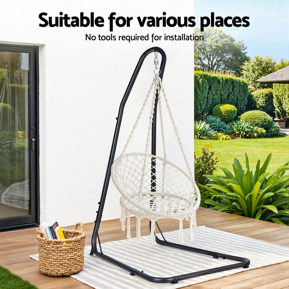 Gardeon Hammock Hanging Chair with Steel Stand 4