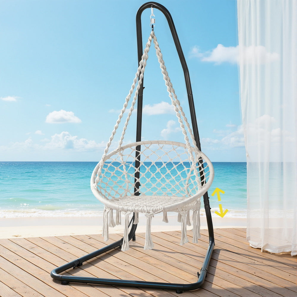 Gardeon Hammock Hanging Chair with Steel Stand 7