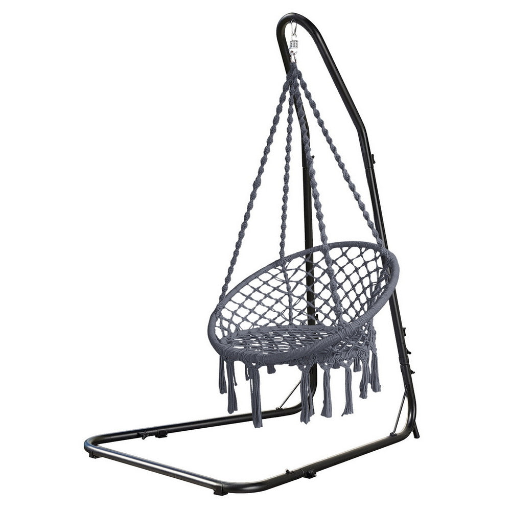 Gardeon Hammock Hanging Chair with Steel Stand 3