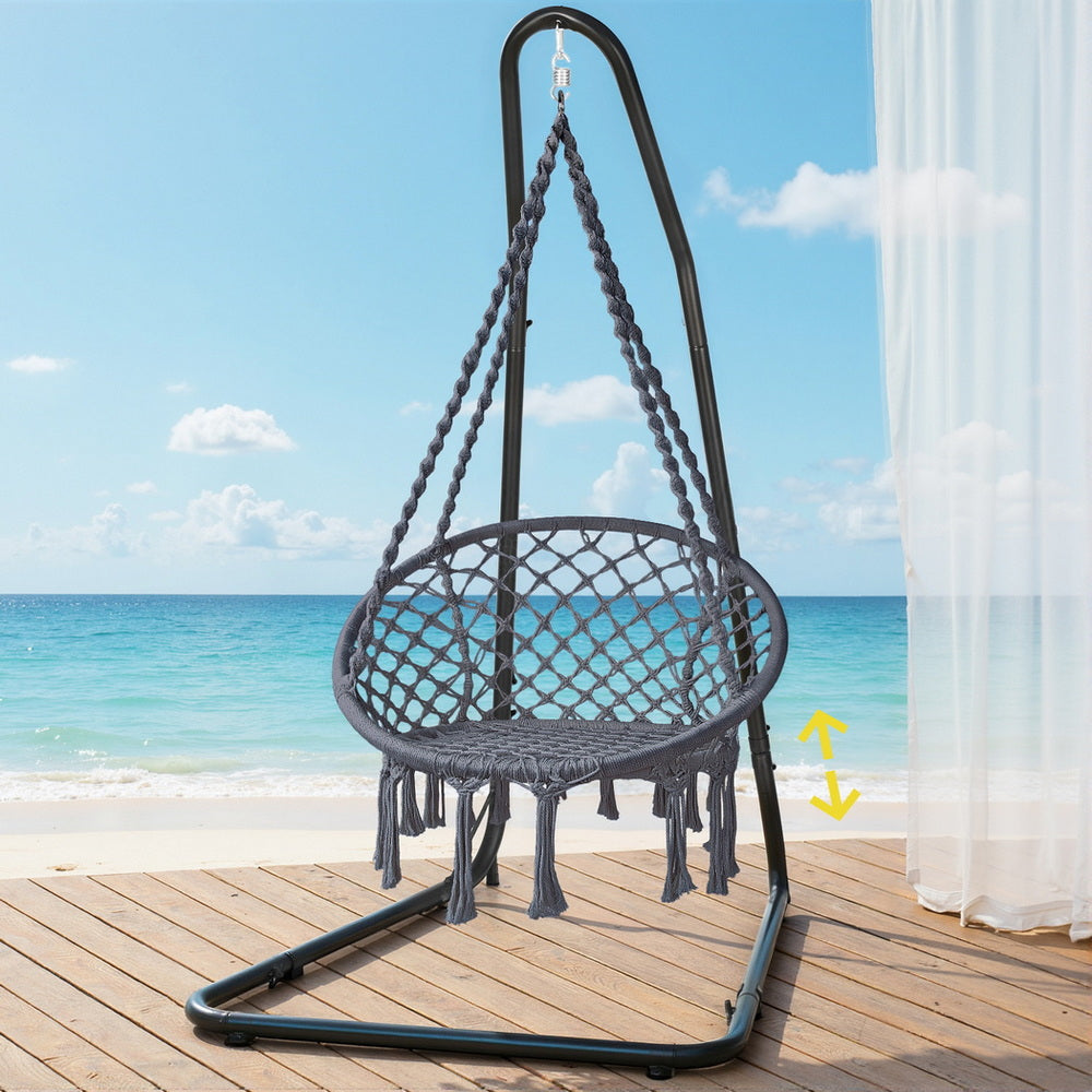 Gardeon Hammock Hanging Chair with Steel Stand 7