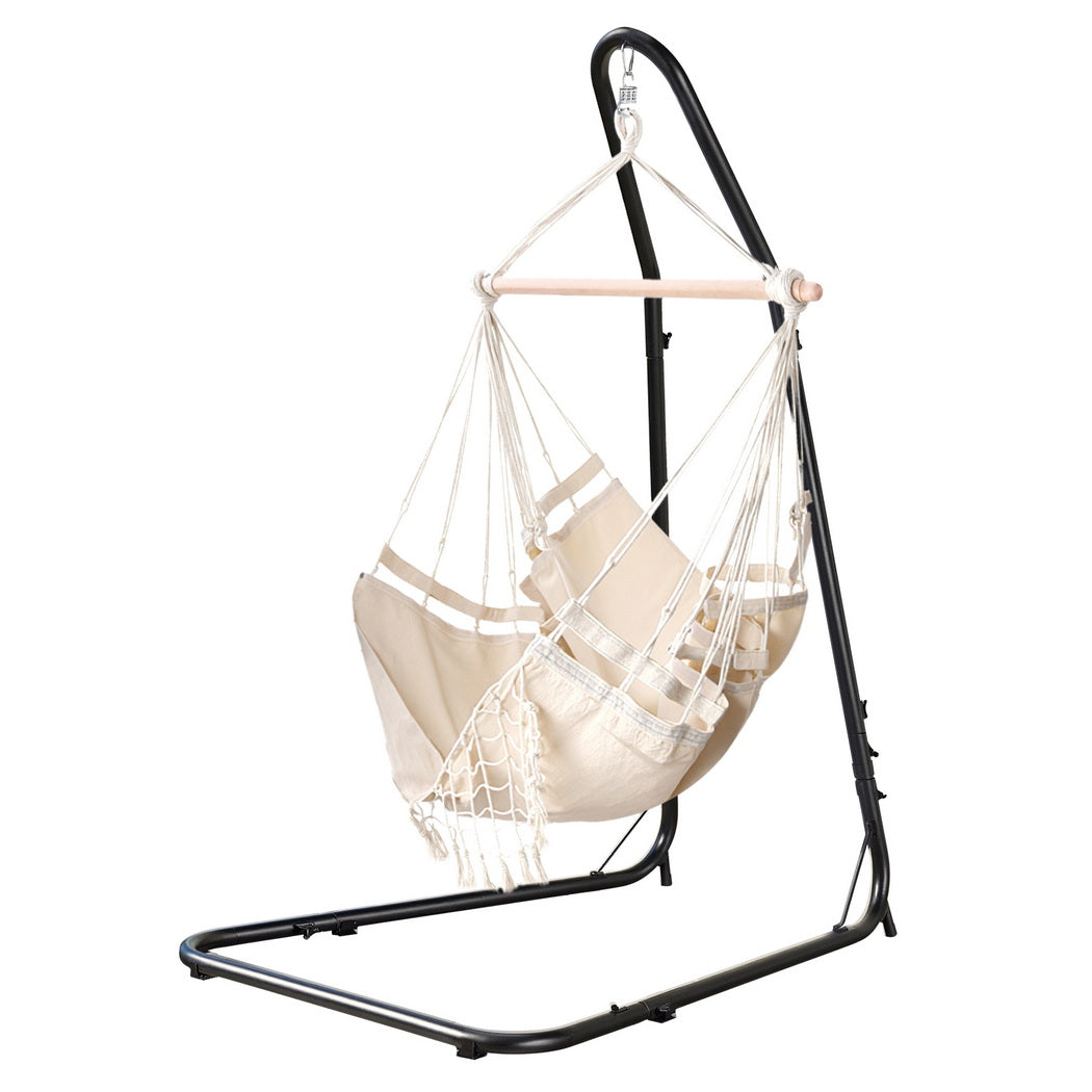 Gardeon Hammock Hanging Chair with Steel Stand 3