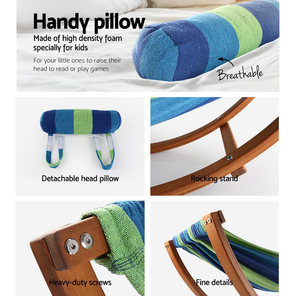 Gardeon Hammock Bed Outdoor Camping Kids Timber Hammock Rocking 5