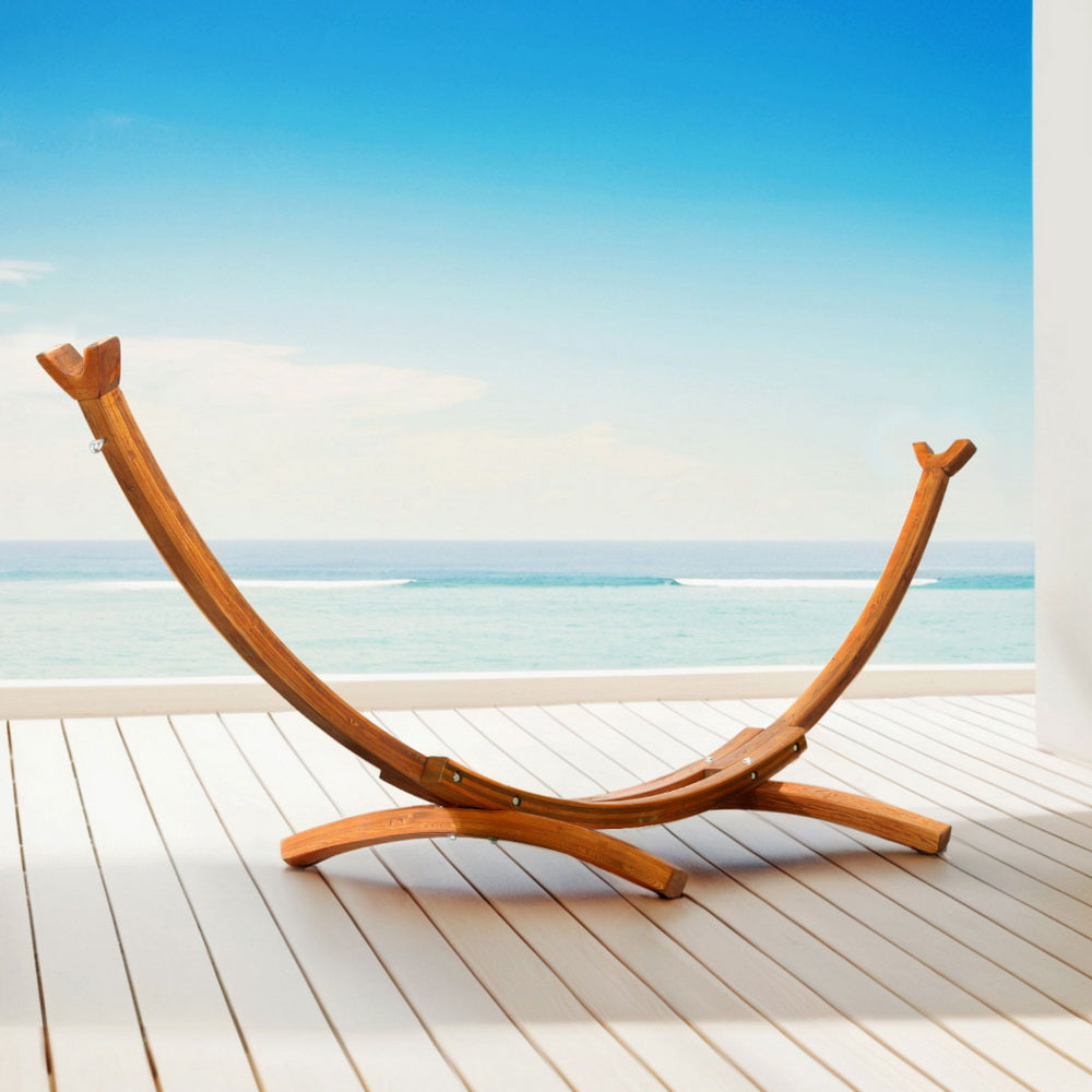 Gardeon Hammock Bed Stand Larch Wood 315cm Length 7