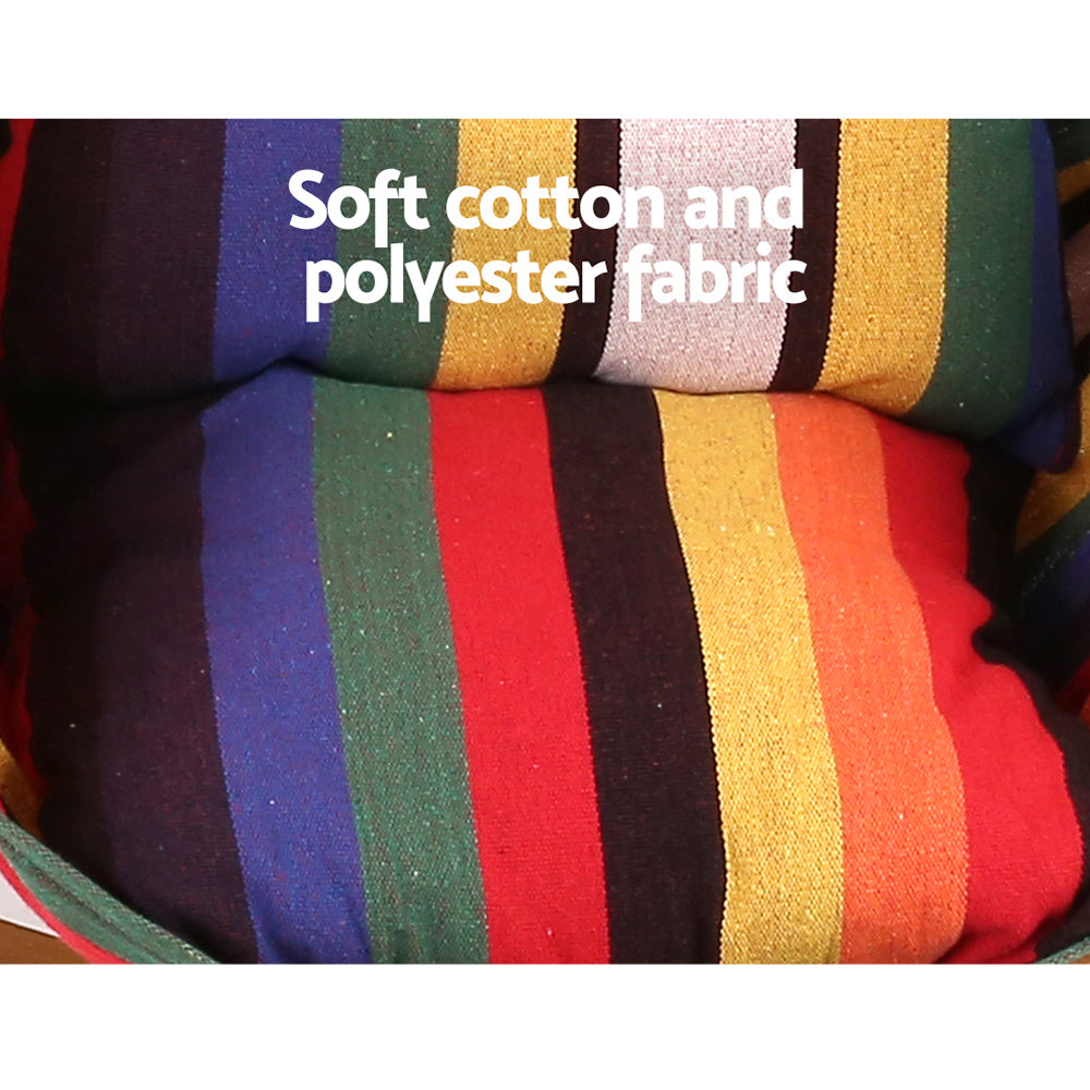 Gardeon Hammock Chair Timber Outdoor Furniture Camping with Wooden Stand 6