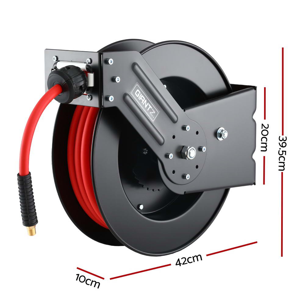 Giantz Air Hose Reel 3/8 IN x 15m Retractable Air Hose 300PSI 3